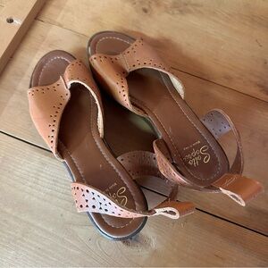 Italian Women's Brown Perforated Sandals
